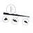 Bright Choice Rail Set Rail Monophasé 3 Mètre Noir | incl. Embout, Connecteur d’Alimentation et L-Connecteur